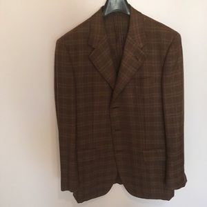 Luciano Barbera mens sport jacket brown 42L hand made in Italy 100% cashmere